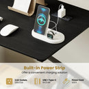 Rolling Computer Desk with Charging Station and Monitor Shelf Storage for Home Office by LJGDeals