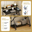 Rolling Computer Desk with Charging Station and Monitor Shelf Storage for Home Office by LJGDeals