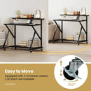 Rolling Computer Desk with Charging Station and Monitor Shelf Storage for Home Office by LJGDeals