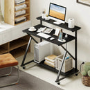 Rolling Computer Desk with Charging Station and Monitor Shelf Storage for Home Office by LJGDeals