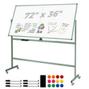 Rolling Double-Sided Magnetic Whiteboard on Wheels with Stand and Aluminum Alloy Frame by LJGDeals
