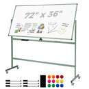 Rolling Double-Sided Magnetic Whiteboard on Wheels with Stand and Aluminum Alloy Frame