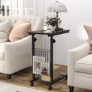 Rolling Height Adjustable Sofa End Side Table by LJGDeals