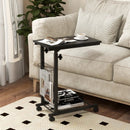 Rolling Height Adjustable Sofa End Side Table by LJGDeals