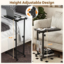 Rolling Height Adjustable Sofa End Side Table by LJGDeals