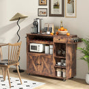 Rolling Kitchen Island Cart with Drop Leaf and Wine Rack-Rustic Brown by LJGDeals