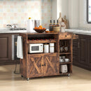 Rolling Kitchen Island Cart with Drop Leaf and Wine Rack-Rustic Brown by LJGDeals