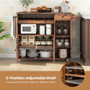 Rolling Kitchen Island Cart with Drop Leaf and Wine Rack-Rustic Brown by LJGDeals