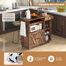 Rolling Kitchen Island Cart with Drop Leaf and Wine Rack-Rustic Brown by LJGDeals