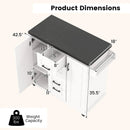Rolling Kitchen Island Cart on Wheels with Storage Cabinets-White by LJGDeals