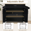 Rolling Kitchen Island Cart with Towel and Spice Rack-Black