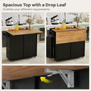 Rolling Kitchen Island with Trash Can Cabinet and Rubber Universal Wheels by LJGDeals