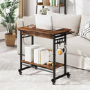 Rolling Laptop Table with Pull-out Keyboard Tray and Hooks by LJGDeals