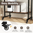 Rolling Laptop Table with Pull-out Keyboard Tray and Hooks by LJGDeals