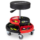 Rolling Mechanic Stool with Adjustable Height and Tool Trays by LJGDeals