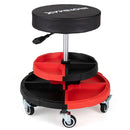 Rolling Mechanic Stool with Adjustable Height and Tool Trays by LJGDeals
