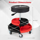 Rolling Mechanic Stool with Adjustable Height and Tool Trays by LJGDeals