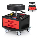 Rolling Mechanic Stool with Cushioned Seat & Tool Trays 330 LBS by LJGDeals