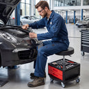 Rolling Mechanic Stool with Cushioned Seat & Tool Trays 330 LBS by LJGDeals