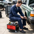 Rolling Mechanic Stool with Cushioned Seat & Tool Trays 330 LBS by LJGDeals