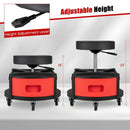 Rolling Mechanic Stool with Cushioned Seat & Tool Trays 330 LBS by LJGDeals