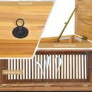 Rolling Patio Wooden Deck Box with 2 Wheels and Side Handle for Outdoor by LJGDeals
