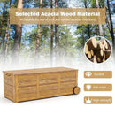 Rolling Patio Wooden Deck Box with 2 Wheels and Side Handle for Outdoor by LJGDeals