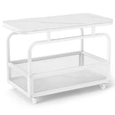 Rolling Side Table with Faux Marble Top and Storage Basket by DirectDeals