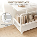 Rolling Side Table with Faux Marble Top and Storage Basket by LJGDeals