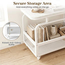 Rolling Side Table with Faux Marble Top and Storage Basket by DirectDeals