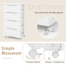 Rolling Storage Cabinet with Universal Wheels and 5/6/7 Drawers-5 Drawers