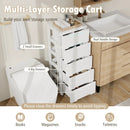 6-Drawer Rolling Storage Cabinet with Wheels - White by DirectDeals