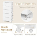 6-Drawer Rolling Storage Cabinet with Wheels - White by DirectDeals