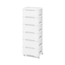6-Drawer Rolling Storage Cabinet with Wheels - White by DirectDeals