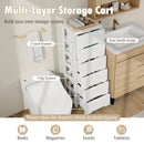 6-Drawer Rolling Storage Cabinet with Wheels - White by DirectDeals