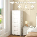 6-Drawer Rolling Storage Cabinet with Wheels - White by DirectDeals