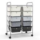 10-Drawer Rolling Storage Cart-Black by DirectDeals