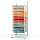 10 Drawer Rolling Storage Cart Organizer with 4 Universal Casters