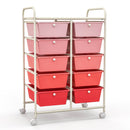 10-Drawer Rolling Storage Cart-Black by DirectDeals