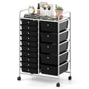 Rolling Storage Cart 15-Drawer Trolley with Chrome Plated Metal Frame by LJGDeals