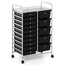 Rolling Storage Cart 15-Drawer Trolley with Chrome Plated Metal Frame by LJGDeals