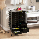 Rolling Storage Cart 15-Drawer Trolley with Chrome Plated Metal Frame by LJGDeals