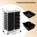 Rolling Storage Cart 15-Drawer Trolley with Chrome Plated Metal Frame by LJGDeals