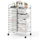 Rolling Storage Cart 15-Drawer Trolley with Chrome Plated Metal Frame by LJGDeals