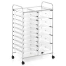 Rolling Storage Cart 15-Drawer Trolley with Chrome Plated Metal Frame by LJGDeals