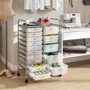 Rolling Storage Cart 15-Drawer Trolley with Chrome Plated Metal Frame by LJGDeals
