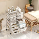 Rolling Storage Cart 15-Drawer Trolley with Chrome Plated Metal Frame by LJGDeals