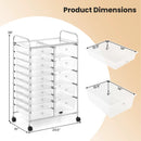 Rolling Storage Cart 15-Drawer Trolley with Chrome Plated Metal Frame by LJGDeals