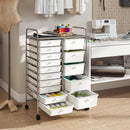 Rolling Storage Cart 15-Drawer Trolley with Chrome Plated Metal Frame by LJGDeals