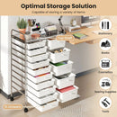 Rolling Storage Cart 15-Drawer Trolley with Chrome Plated Metal Frame by LJGDeals